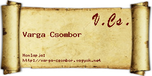 Varga Csombor névjegykártya